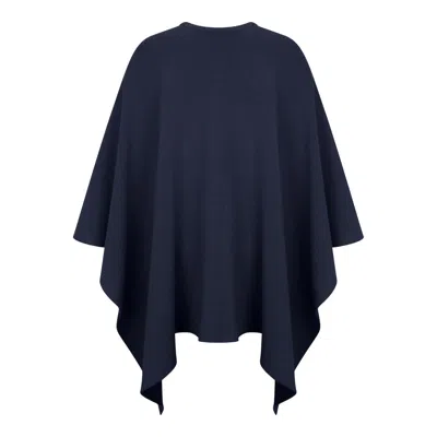 Triona Women's Blue Navy Isla Merino Cashmere  Knit Cape