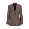 Triona Women's Brown Houndstooth Una Patch Pocket Tweed Jacket In Multi