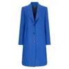 Triona Women's Cobalt Blue Herringbone Shannon Tweed Knee Coat In Blue