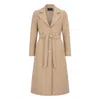 Triona Women's Gold / Neutrals Camel Herringbone Erin Cashmere Blend Belted Coat In Gold
