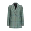 Triona Women's Green / Blue Green Check Clodagh Double Breasted Irish Tweed Jacket In Green/blue