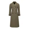Triona Women's Green Houndstooth Kate Double Breasted Mac Coat In Green