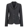 Triona Women's Grey / Black Charcoal Salt & Pepper Orla Double Vent Tweed Jacket In Gray