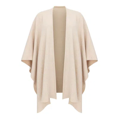 Triona Women's Neutrals Beige Reversible Isla Merino Cashmere Knit Cape