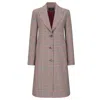 Triona Women's Neutrals Camel & Pink Houndstooth Shannon Tweed Knee Coat In Multi