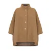 Triona Women's Neutrals Camel Tracey Stand Collar Cape In Brown