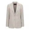 Triona Women's Neutrals Oatmeal Una Patch Pocket Irish Linen Jacket