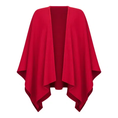Triona Women's Red Isla Merino Cashmere Knit Cape