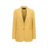 Triona Women's Yellow / Orange Mustard Cara Linen Blazer