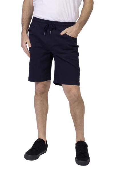 Triple Five Soul Stretch Twill Pull-on Shorts In Navy