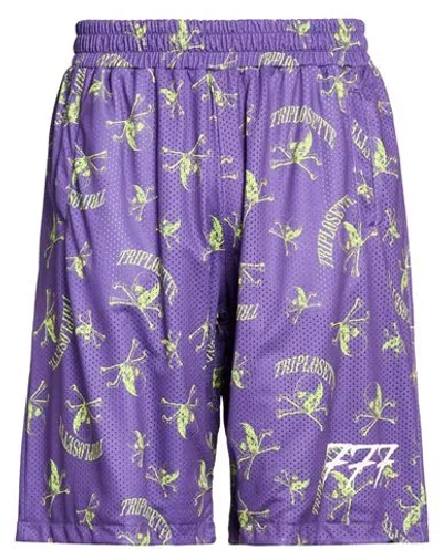 Triplosette Wear Man Shorts & Bermuda Shorts Purple Size S Polyester