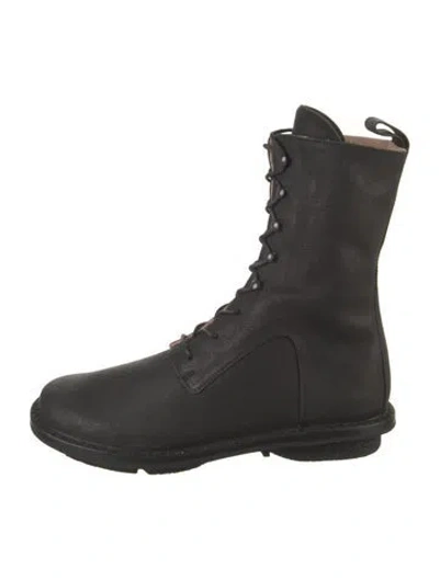 Pre-owned Trippen Leather Combat Boots In Black