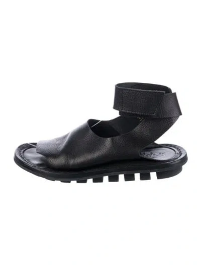 Pre-owned Trippen Leather Gladiator Sandals In Black