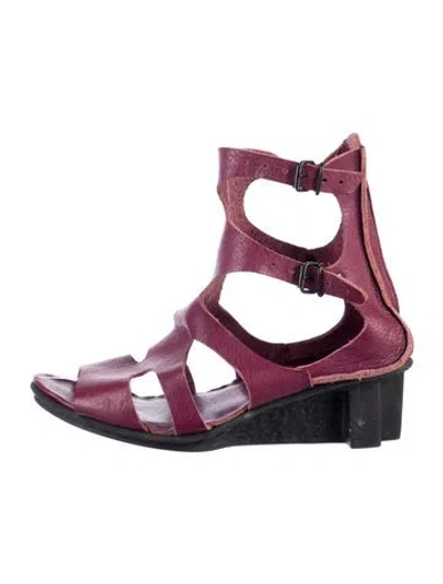Pre-owned Trippen Leather Gladiator Sandals In Burgundy