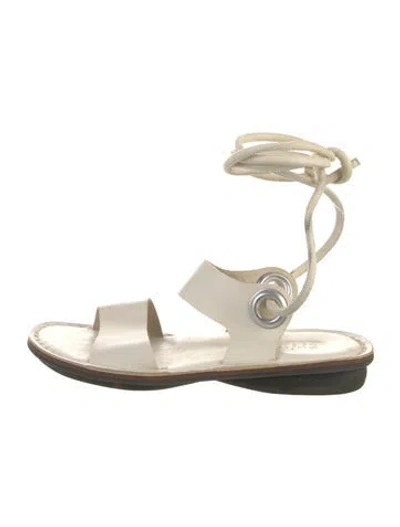 Pre-owned Trippen Leather Gladiator Sandals In Neutral