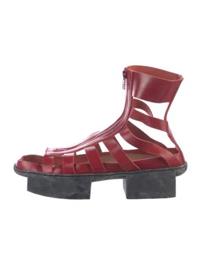 Pre-owned Trippen Leather Gladiator Sandals In Red