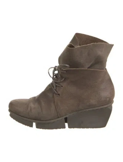 Pre-owned Trippen Leather Lace-up Boots In Brown