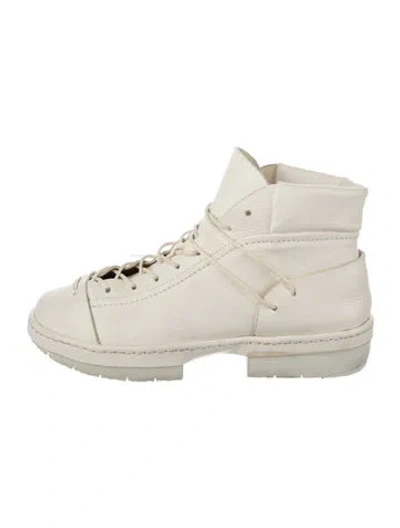 Pre-owned Trippen Leather Lace-up Boots In White