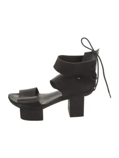 Pre-owned Trippen Leather Sandals In Black