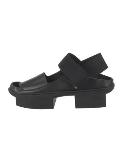 Pre-owned Trippen Leather Sandals In Black