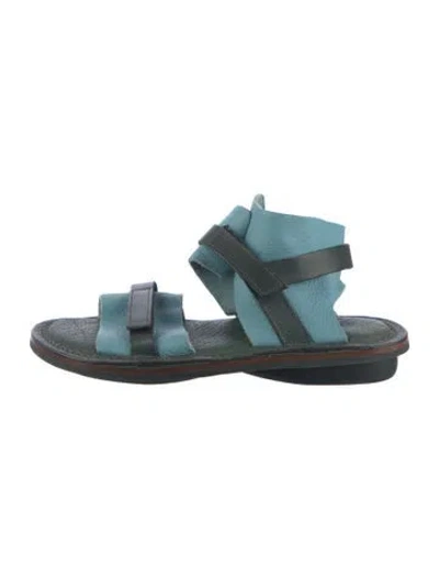 Pre-owned Trippen Leather Sandals In Green