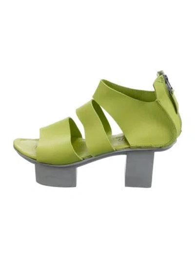 Pre-owned Trippen Leather Sandals In Green