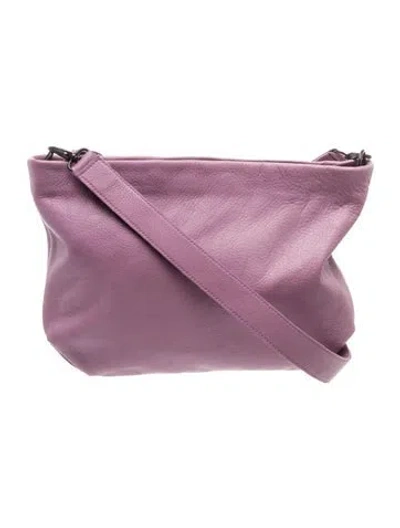 Pre-owned Trippen Leather Shoulder Bag In Purple