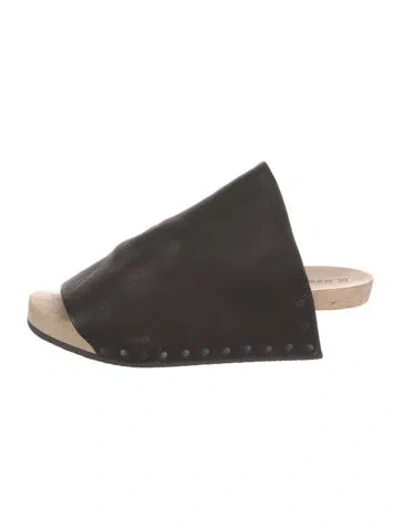 Pre-owned Trippen Leather Slides In Black