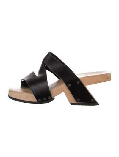 Pre-owned Trippen Leather Slides In Black