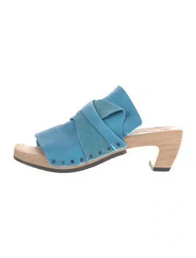 Pre-owned Trippen Leather Slides In Blue