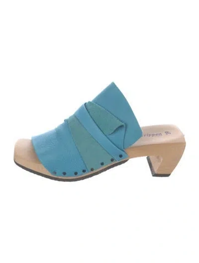 Pre-owned Trippen Leather Slides In Blue