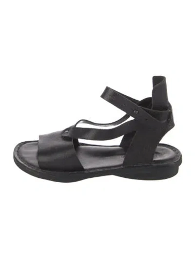 Pre-owned Trippen Leather Slingback Sandals In Black