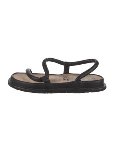 Pre-owned Trippen Leather Slingback Sandals In Black