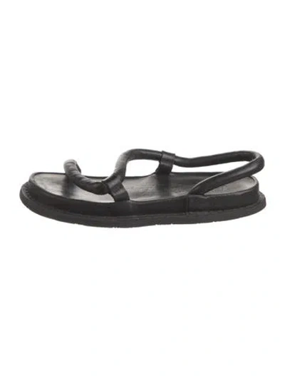 Pre-owned Trippen Leather Slingback Sandals In Black