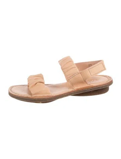Pre-owned Trippen Leather Slingback Sandals In Neutral