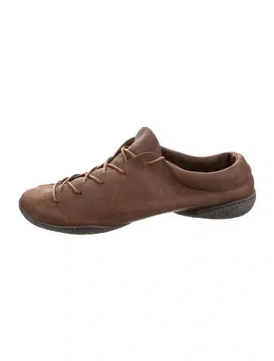 Pre-owned Trippen Leather Sneakers In Brown