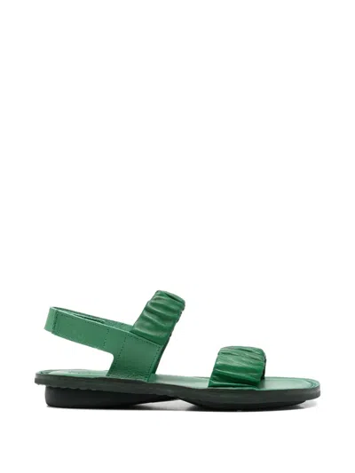 Trippen Ruffled Sandals In Green