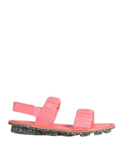 Trippen Woman Sandals Coral Size 8 Leather In Pink