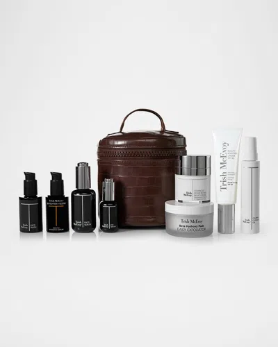 Trish Mcevoy The Power Of Skincare️ Protect & Repair Collection In Cocoa Croc Pouch