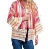 Trisha Tyler Crochet Detail Jacket In Multi In Neutral