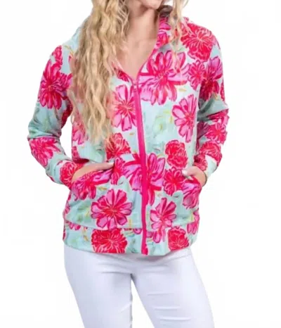 Trisha Tyler Floral Print Hoodie In Pink Multi