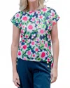 Trisha Tyler Floral Side Tie In Navy/pink In Blue