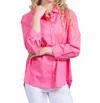 Trisha Tyler Pearl Button Blouse In Pink In Pink