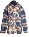 Trisha Tyler Women's Plaid Button Up Jacket In Rust/grey In Multi