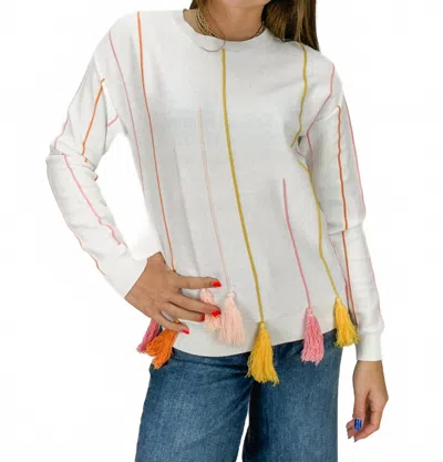 Trisha Tyler Women's Sunburst Sweater In Orange/pink