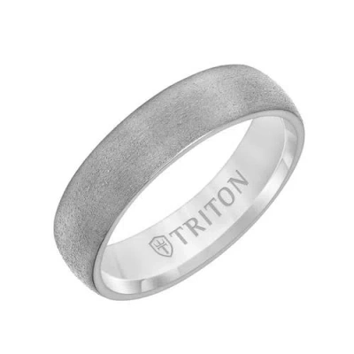 Triton 6mm Tantalum Ring With Brush Finish And Dome Edge In Pattern