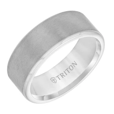 Triton 8mm Tantalum Ring With Satin Finish Dome In Purple