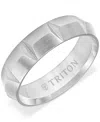 Triton Men's Carved Comfort Fit Wedding Band In Gray Titanium In Gray