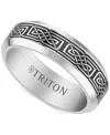 Triton Men's Celtic Design Band In Gray & Black Tungsten In Gray