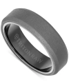 TRITON MEN'S METEORITE INSERT ROUND EDGE WEDDING BAND IN TUNGSTEN CARBIDE